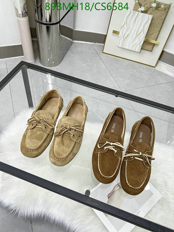 Miu Miu Women's Cowhide Loafers Comfortable Slip-On Shoes EU35-41