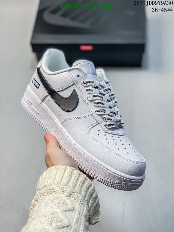 Nike Air Force 1 Supreme White/Black Sneakers - Limited Edition Style 4 Nike Air Force 1 Supreme White Sneakers - Unisex EU36-45