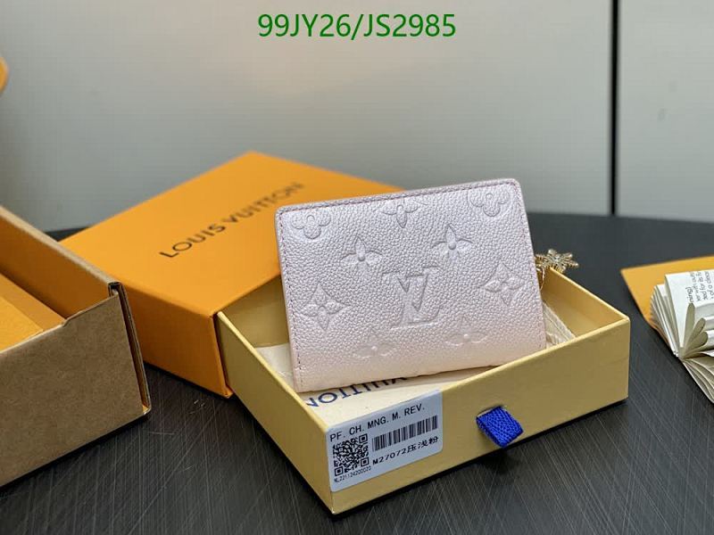 Louis Vuitton Wallet Genuine Leather Pink Embossed, 11*8.5*3.5CM Size