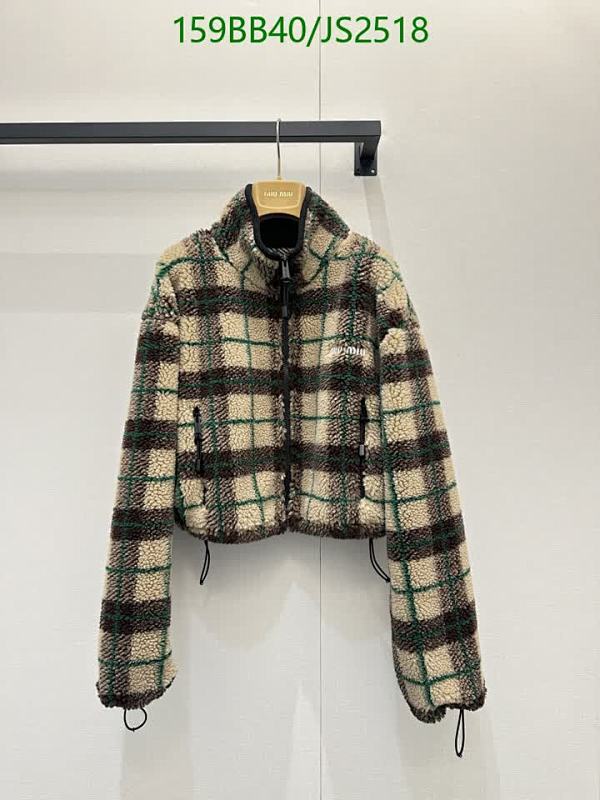 Miu Miu Women's Plaid Fleece Jacket - Wool, Stylish Outerwear, Size S-M-L