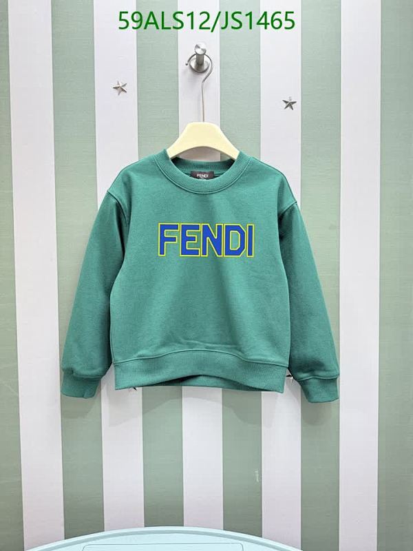 Fendi Kids Green Cotton Blend Sweatshirt with Logo, Sizes 110-150
