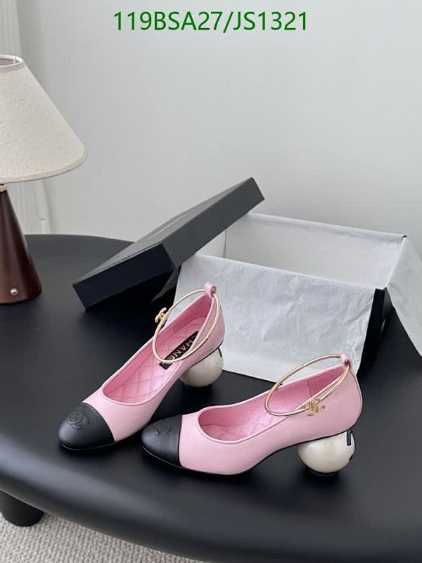 Chanel Women Pink Sheepskin Leather Ankle Strap Round Heel Pumps Shoes