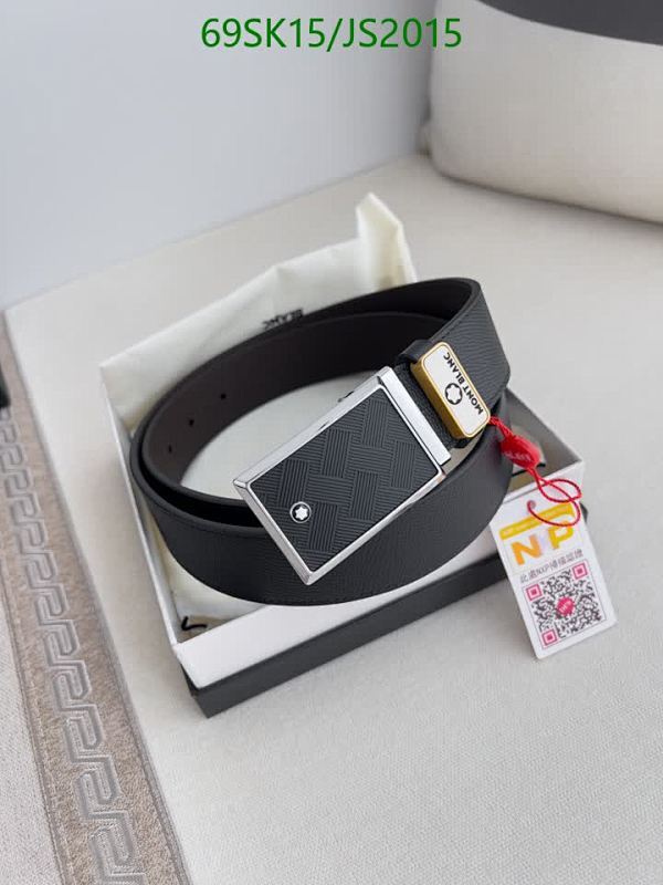 Montblanc Belt in Black Cowhide Leather with a Stylish Buckle, 3.5cm Width