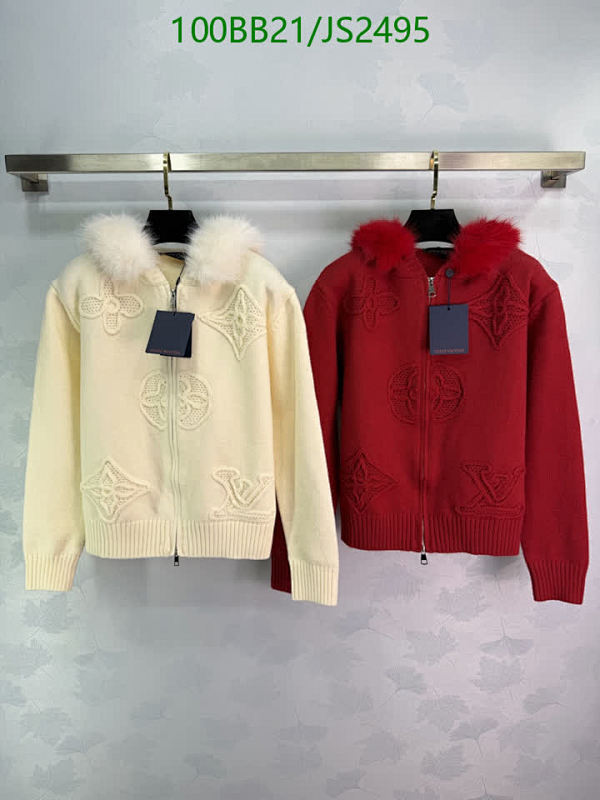 Louis Vuitton Wool Blend Fur Trimmed Zip-Up Hooded Cardigan