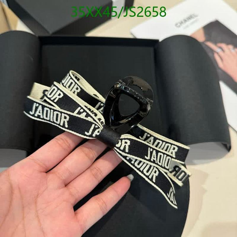 Dior J'Adior Headband - Black and White Ribbon Hair Accessory