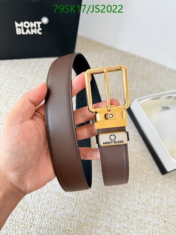 Montblanc Brown Cowhide Leather Belt with Gold-Tone Buckle, 3.5cm Width