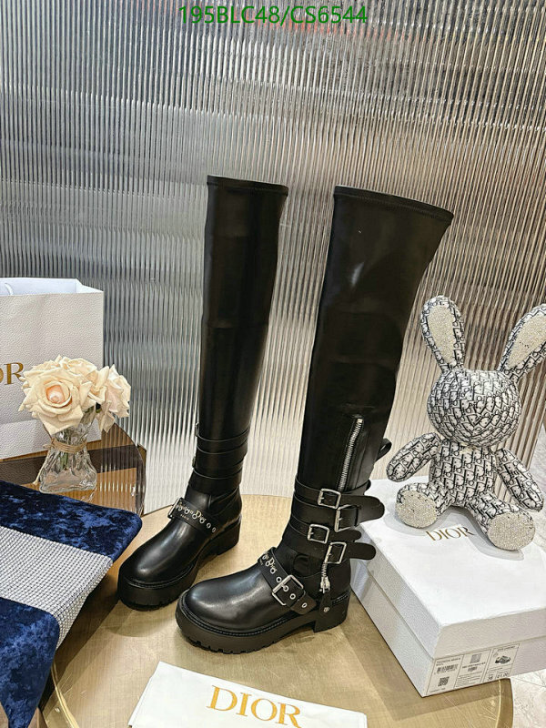 Dior Black Cowhide Over-the-Knee Boots with Multiple Buckle Straps - EU35-40