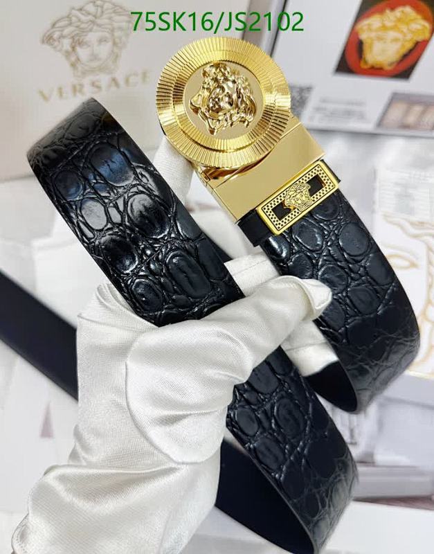 Versace Medusa Buckle Crocodile Embossed Leather Belt, 3.8cm Width 7 Versace Medusa Buckle Crocodile Embossed Leather Belt, 3.8cm Width