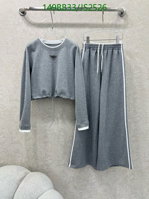 Prada Women's Gray Cotton Tracksuit, Long Sleeve, and White Stripe, Size S-M-L 5 Prada Women's Gray Cotton Tracksuit, Long Sleeve, and White Stripe, Size S-M-L