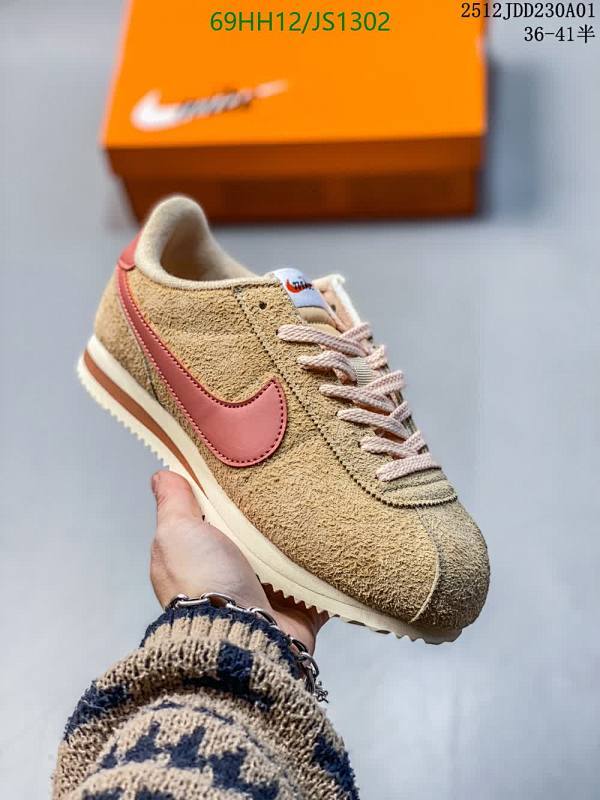 Nike Cortez Women's Shoes - Classic Retro Sneakers, Comfortable & Stylish 3 Nike Women's Cortez JS1302 Sneakers - Tan/Coral, EU36-41 - Iconic Style