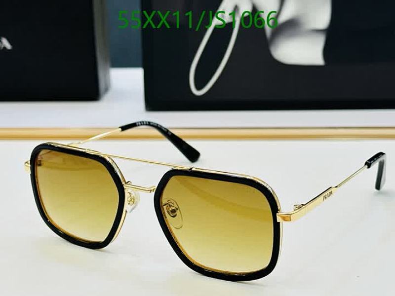 Prada JS1066 Gold Metal Frame Sunglasses with Brown Gradient Lenses