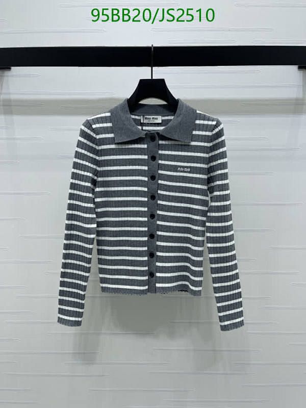 Miu Miu Women's Striped Wool Cardigan - Stylish Knitwear, Gray and White