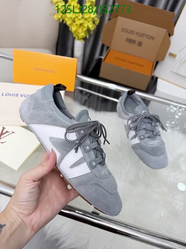 Louis Vuitton Grey Cowhide Leather Women's Sneakers, Size EU35-41