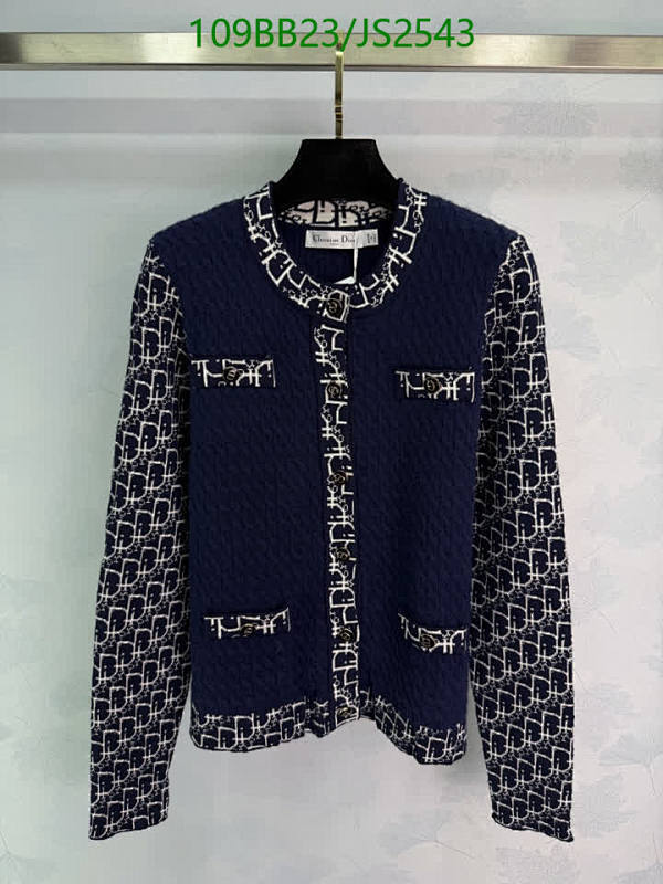 Dior Women's Wool Cashmere Blend Button-Up Cardigan - Navy Blue Pattern 4 Dior Women's Wool Cashmere Blend Button-Up Cardigan - Navy Blue Pattern