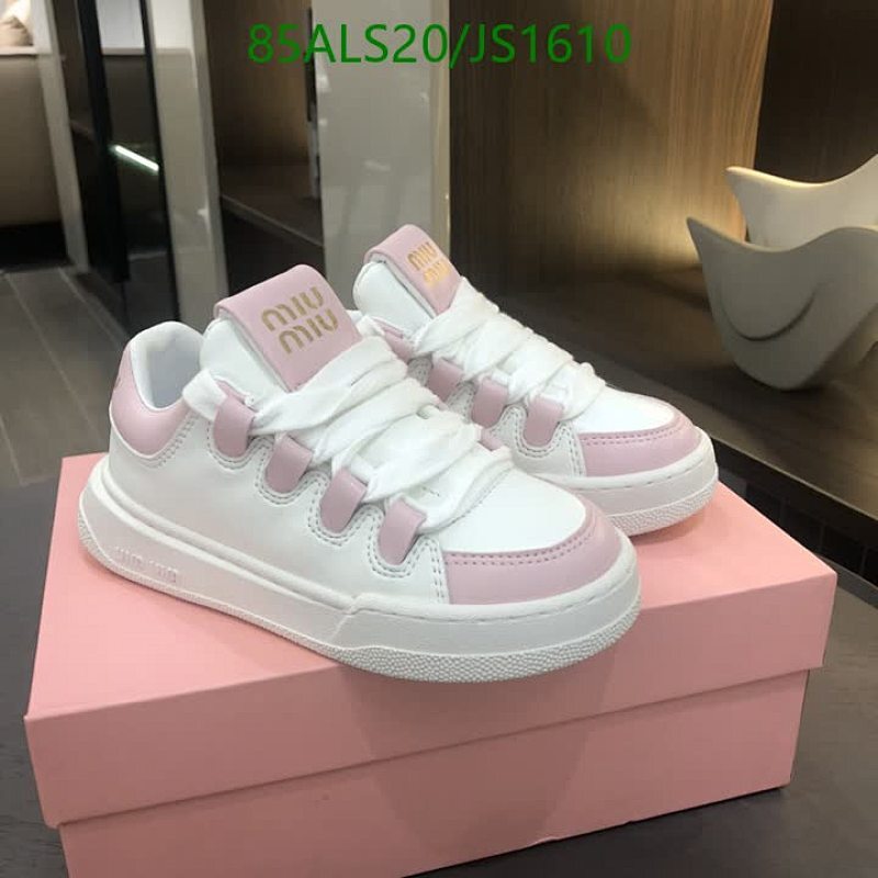 Miu Miu Kids' White & Pink Leather Sneakers - Stylish Comfort for Little Feet