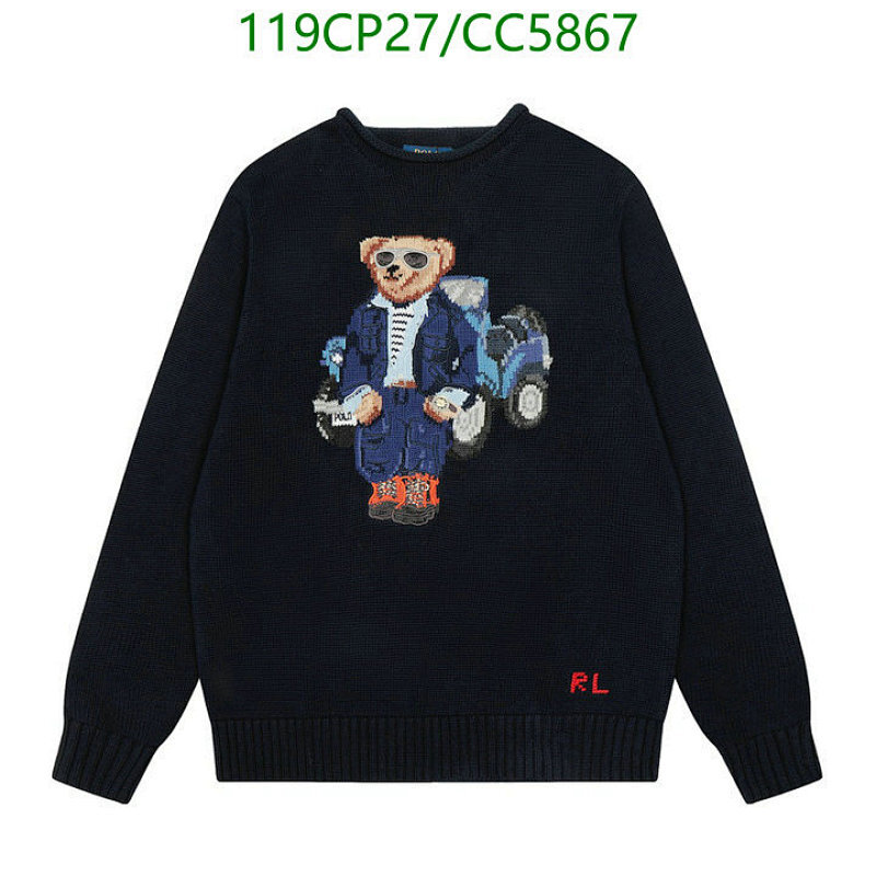 Ralph Lauren Bear Motif Knit Sweater in Navy Blue - Sizes S to XL Available