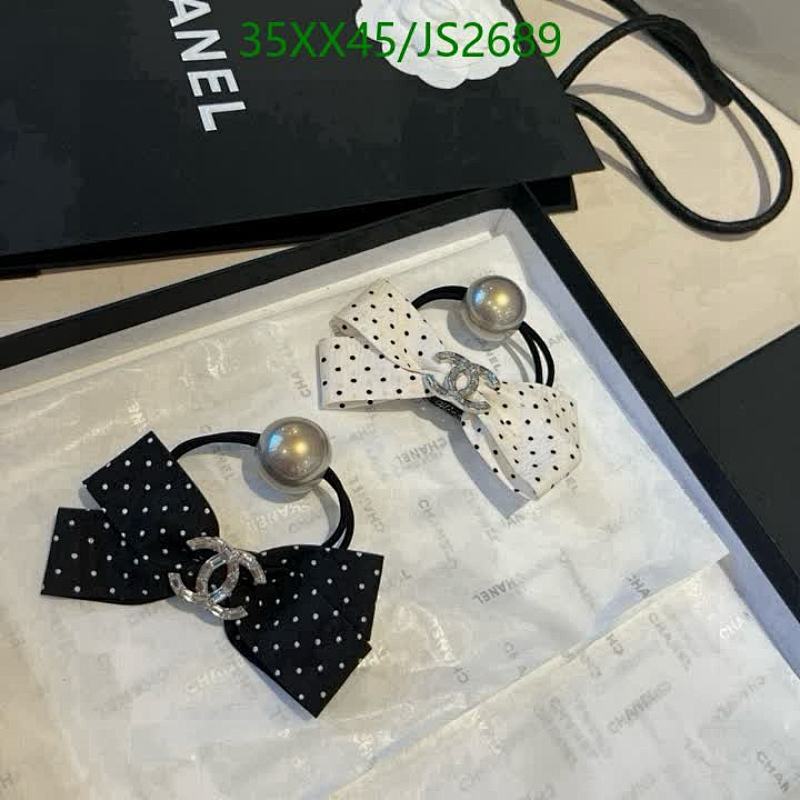 Chanel Bow Hair Tie Set with Pearl Accent, Polka Dot Design – Chic & Stylish