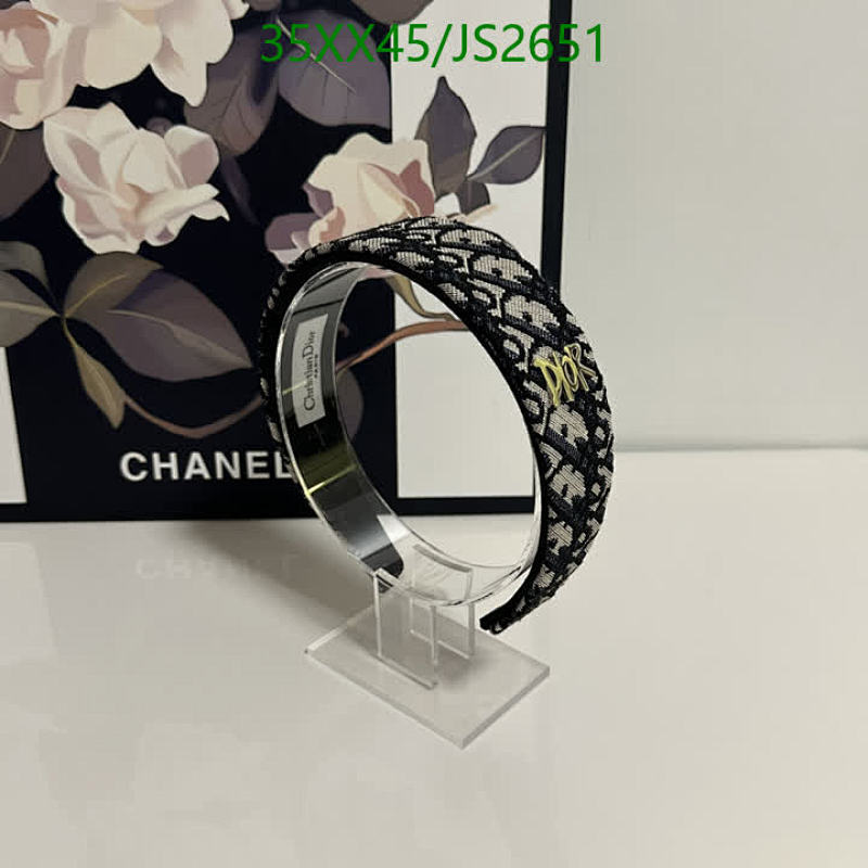 Christian Dior Oblique Headband - Black & Beige, JS2651 - Perfect Gift for Her