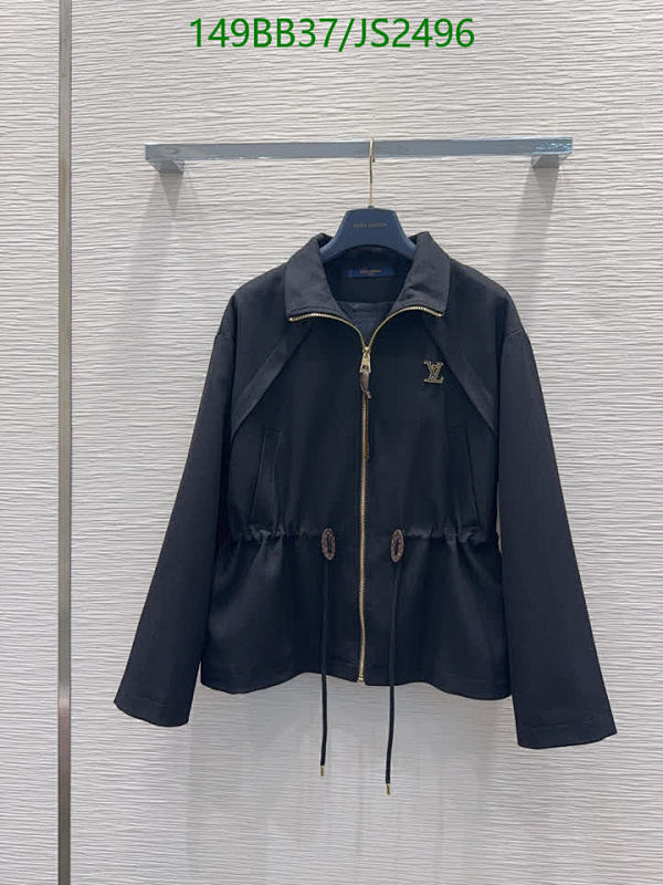 Louis Vuitton Women's Black Polyester Fiber Jacket - Sizes S, M, L