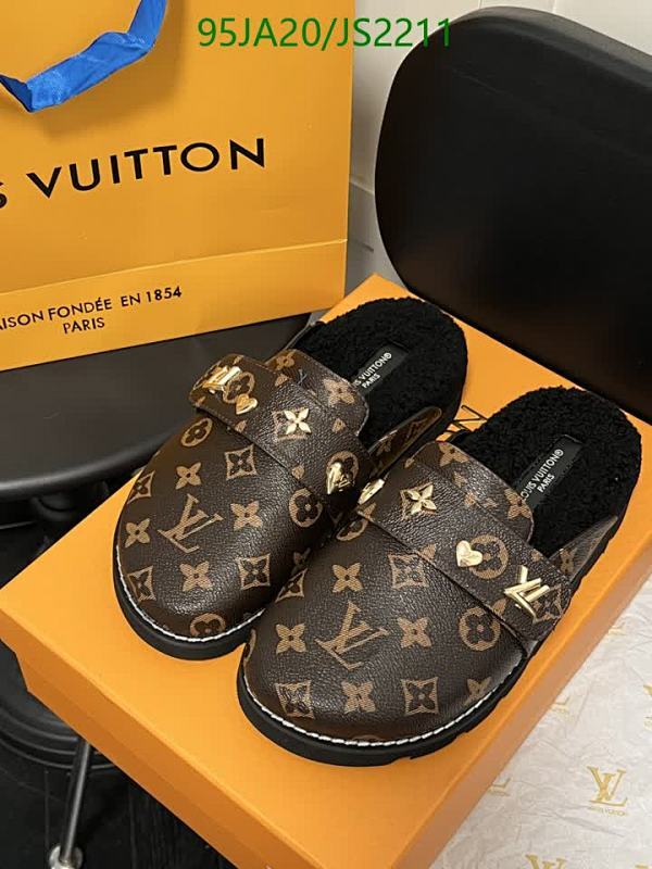 Louis Vuitton Monogram Furry Feel Mule, Cowhide and Wool, Brown, Women Shoes