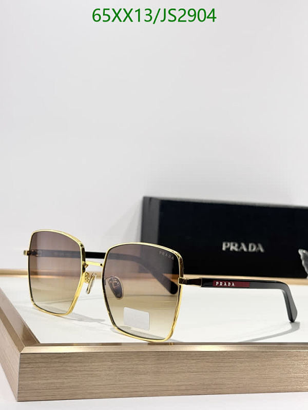 Prada JS2904 Square Sunglasses Gold Frame Brown Gradient Lenses 58-20-140