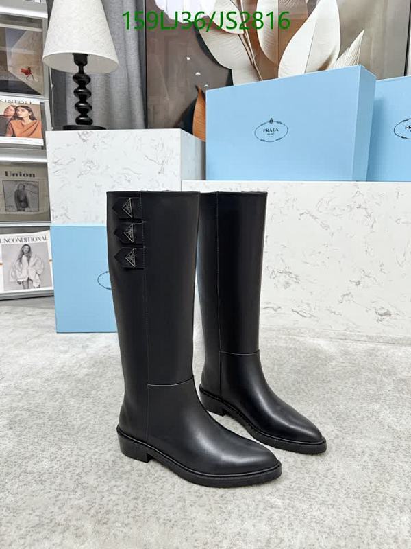Prada Women's Leather Knee-High Boots, Classic Elegant Design -EU35-41