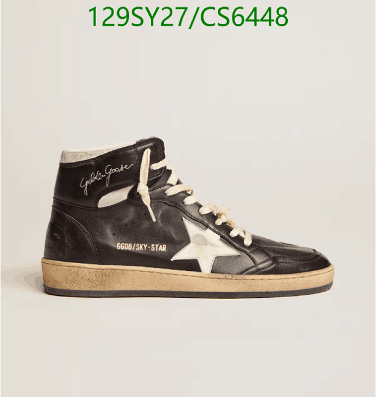 Golden Goose Women's Sky-Star Leather High-Top Sneakers - Black/White 3 Golden Goose Women's Sky-Star Leather High-Top Sneakers - Black/White