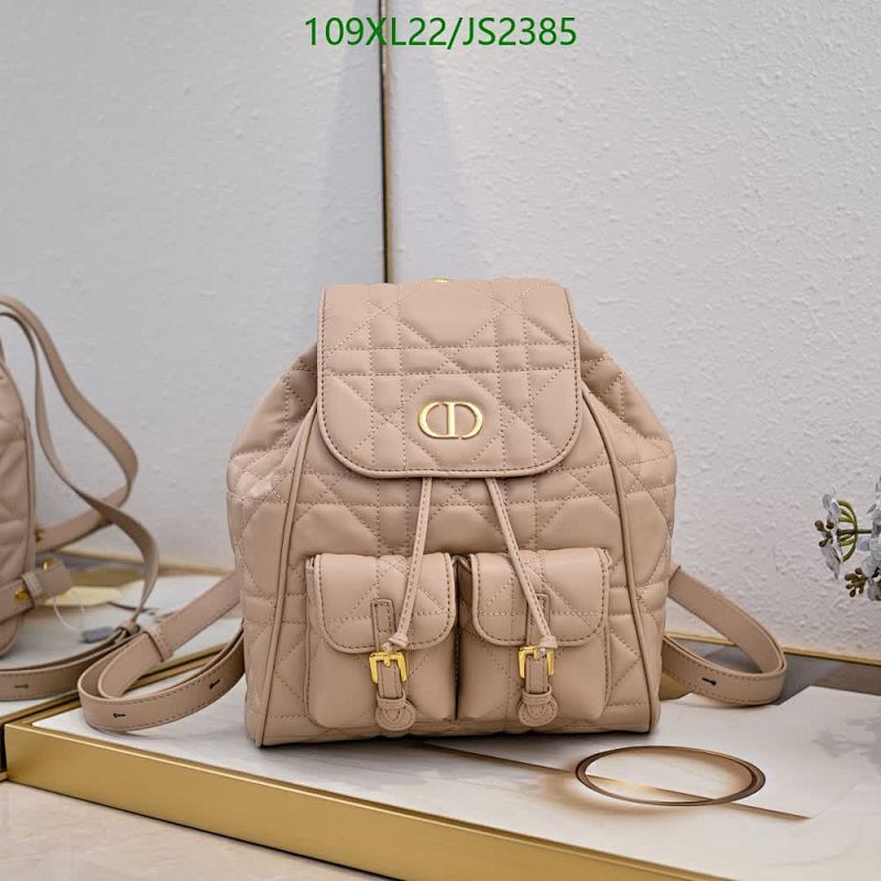 Dior Backpack in Quilted Leather with CD Logo, Beige, 27*23*12.5CM