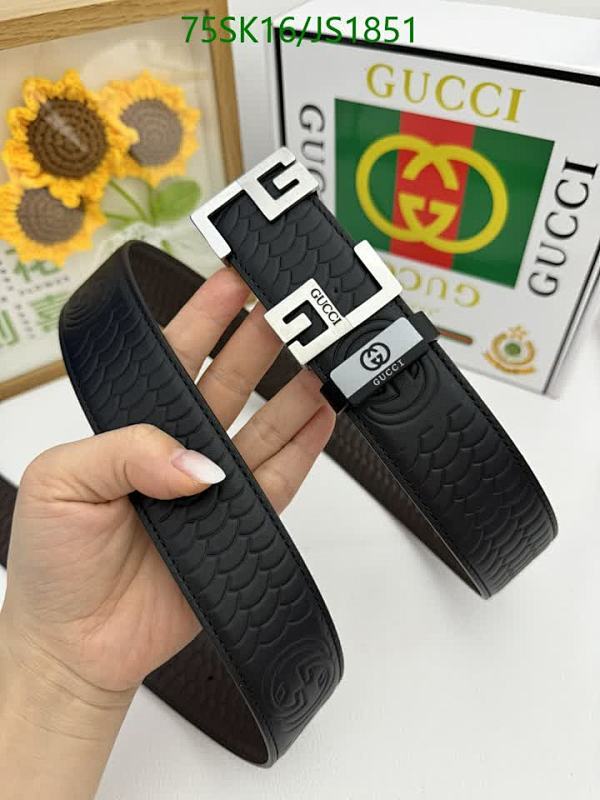 Gucci Men's Black Leather Belt with Double G Buckle, Width 3.8cm - JS1851