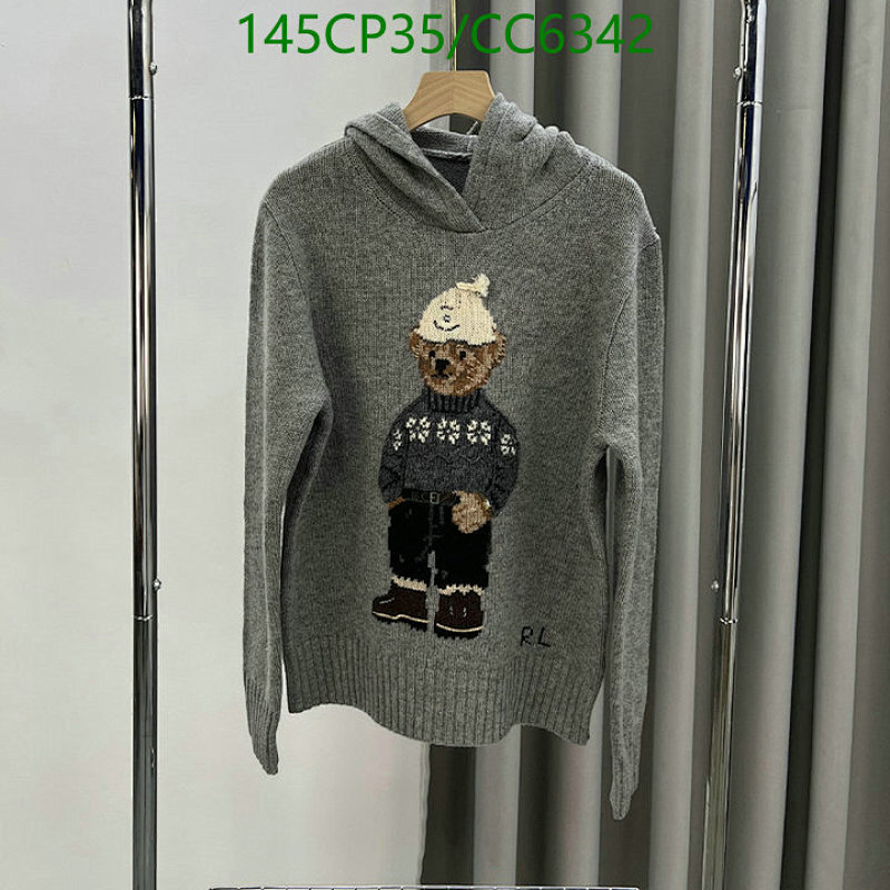 Ralph Lauren Women's Wool-Cashmere Bear Hoodie, Gray, Sizes S-L