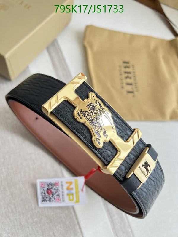 Burberry Leather Belt with Gold-Tone Buckle, Cowhide, 3.8cm Width