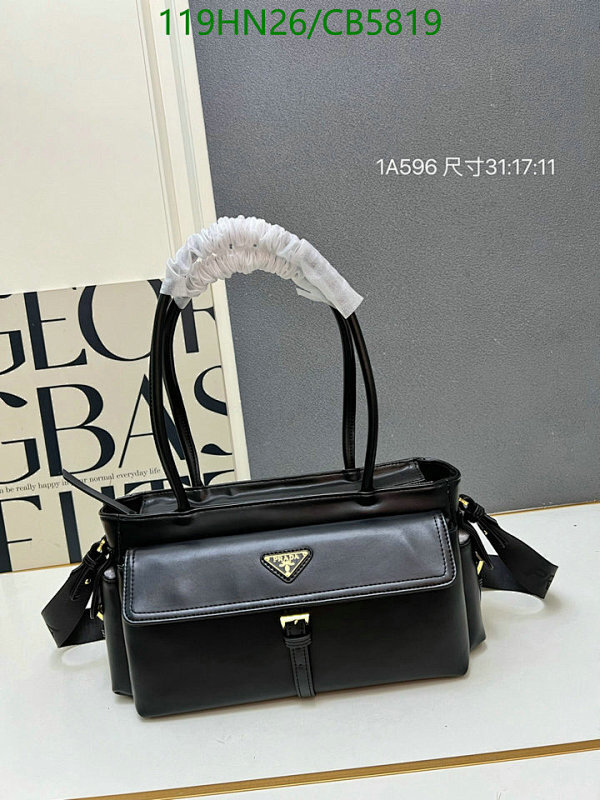 Prada Genuine Leather Black Handbag - Model 1A596, Size 31*17*11CM