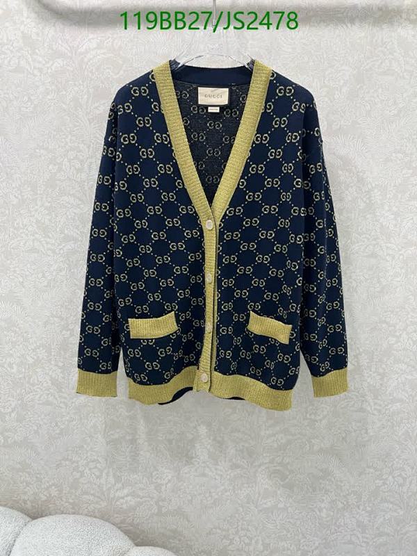 Gucci Women's Navy GG Motif Cotton Knit Cardigan - Elegant & Comfortable