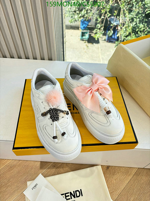 Fendi Women's White Leather Sneakers with Bow and Pom-Pom Detail 7 Fendi Women's White Leather Sneakers with Bow and Pom-Pom Detail