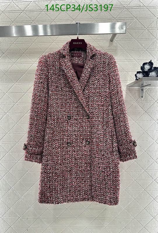Gucci Wool-Blend Tweed Coat, Double-Breasted, Elegant Outerwear, Women's Fashion
