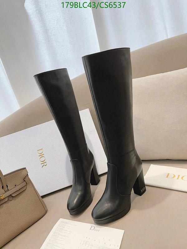 Dior Women's Black Sheepskin Knee High Platform Boots, Heel Height 10CM