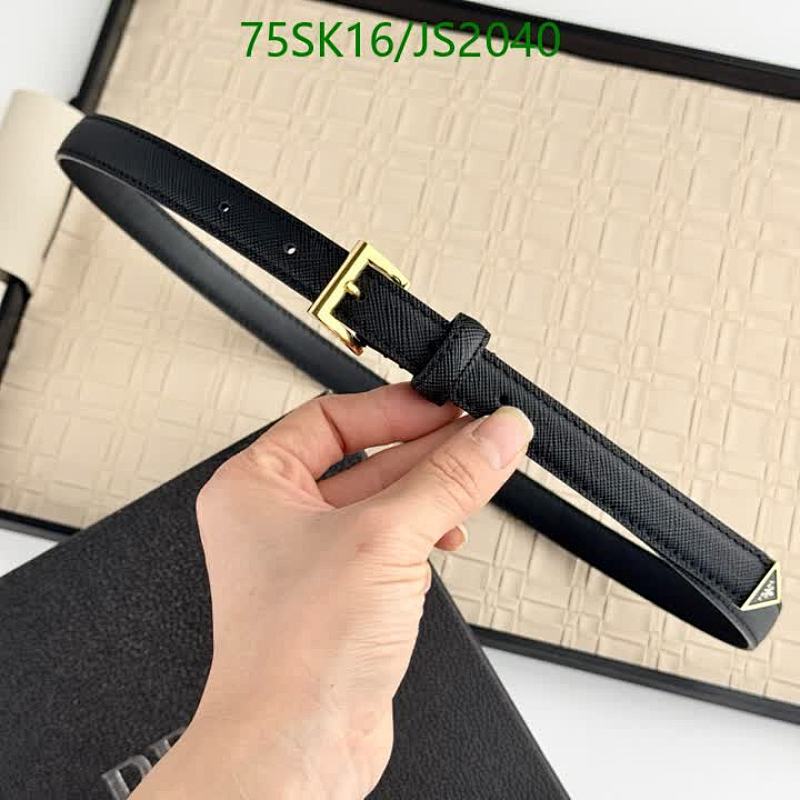 Prada Women's Saffiano Leather Belt with Gold Buckle - Stylish & Durable