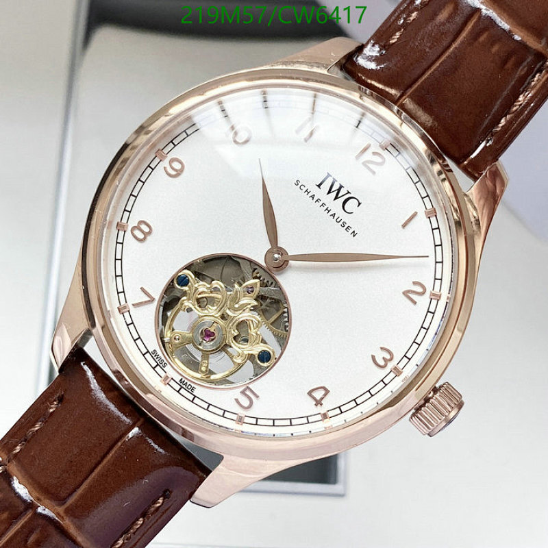 IWC Schaffhausen Automatic Mechanical Watch with Brown Leather Strap, 42mm