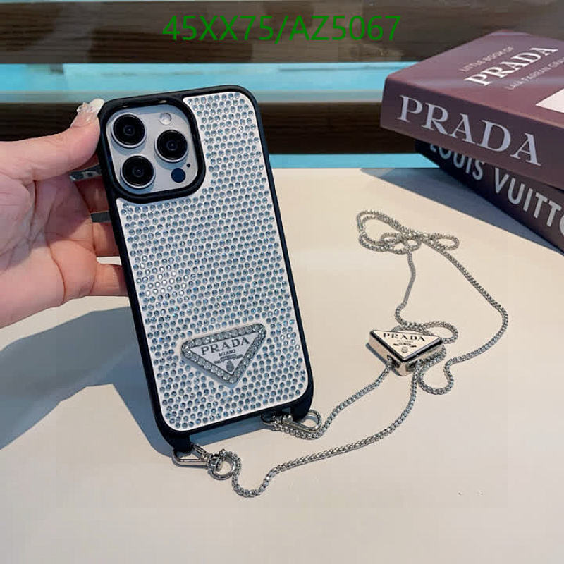 Prada Rhinestone iPhone Case with Chain, Compatible with All iPhone Models