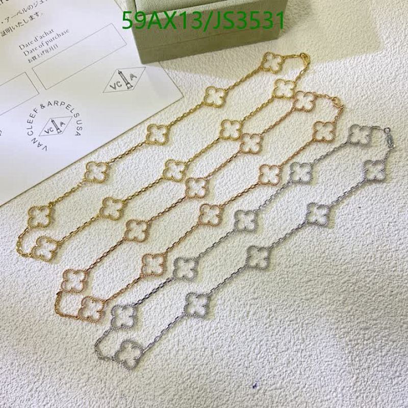 Van Cleef & Arpels Alhambra Clover Necklace - Gold, Rose Gold, Silver