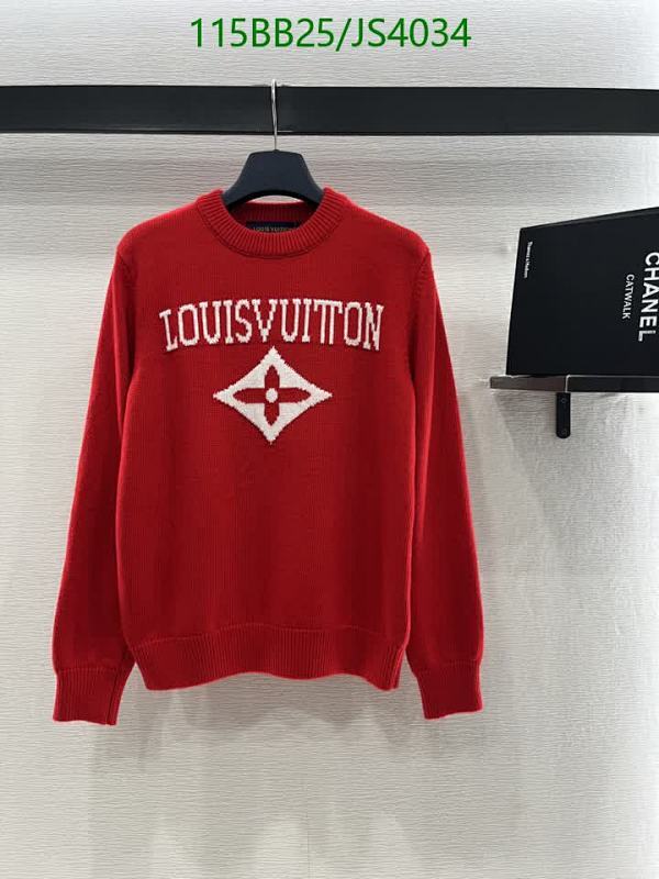 Louis Vuitton Red Wool Sweater with Signature Logo, Available in S-M-L Sizes