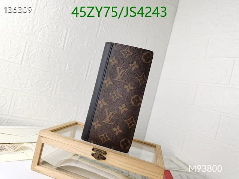 Louis Vuitton Brown Monogram Canvas Leather Wallet - JS4243
