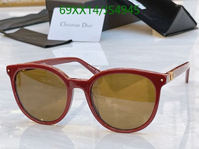 Elegant Christian Dior JS4945 Sunglasses, Red Frame, Brown Lens, 64-16-140