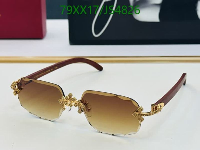 Cartier JS4826 Rimless Octagon Sunglasses with Gold Hardware and Brown Gradient Lenses