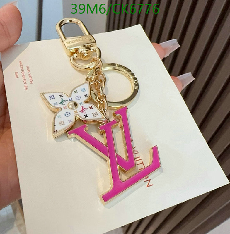 Louis Vuitton Key Chain Pendant Pink Gold-tone Hardware, CK6776