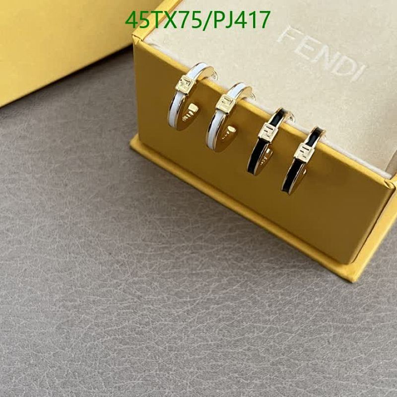 Fendi Women's Gold-Tone Earrings with Enamel Detailing | PJ417