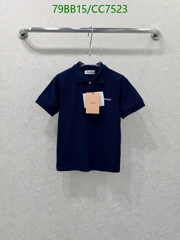 Miu Miu Women's Cotton Polo Shirt - Short Sleeve, Solid Color, Fashionable Style