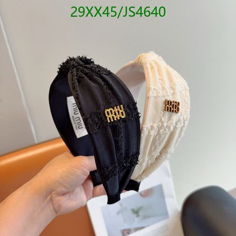 Miu Miu Women's Headband Fabric with Logo Accent, Elegant Hair Accessory