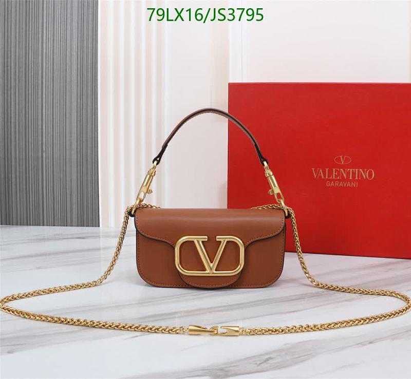 Valentino Garavani Brown Leather Shoulder Bag with Gold Hardware
