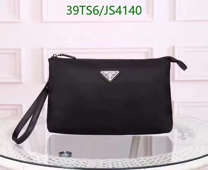 Prada Nylon and Leather Clutch Bag, Black, JS4140, 28*17*6CM